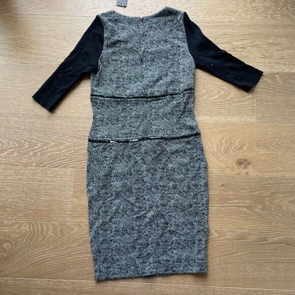 Buchanan Kang Sheath Dress Womens 4 Black Gray 3/4 Sleeve NEW - Picture 2 of 6